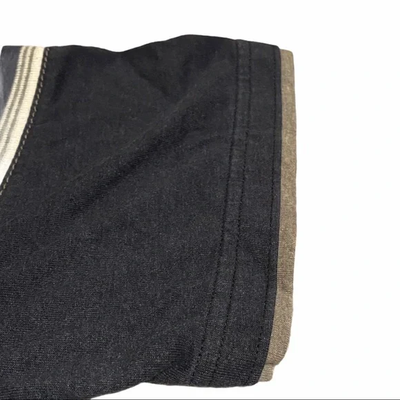 Men’s Shirt Blue and Gray Medium V-neck Short Sleeves Cotton 90s Retro - Picture 4 of 4